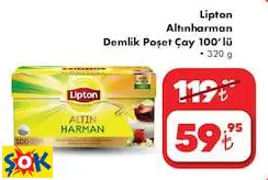 LİPTON ALTINHARMAN DEMLİK POŞET ÇAY 100’LÜ LİPTON ALTINHARMAN DEMLİK POŞET ÇAY 100’LÜ